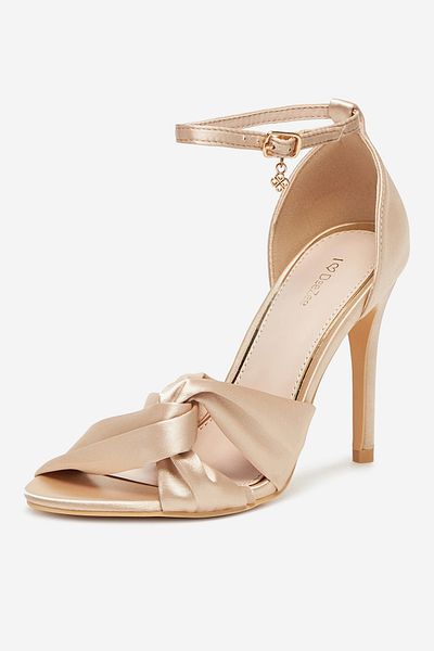 DeeZee Sandale damă cu toc înalt, bej, stiletto, talie înaltă, 39
