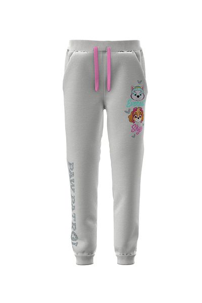 PAW PATROL Girls' Tracksuit Bottoms, Grey, 100% Cotton, Side Pockets, 128 Cm,