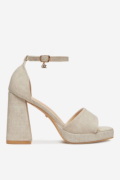 DeeZee Women's low heel sandals beige heel 40