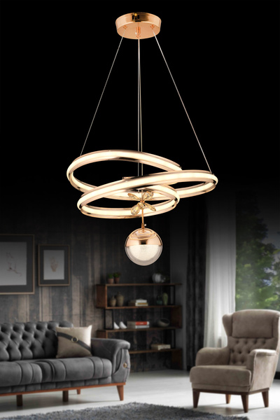 SEBA AYDINLATMA PERA KAOS GOLD KÜRE LED Kumandalı (Beyaz, Sarı, Gün Işığı) Sa...