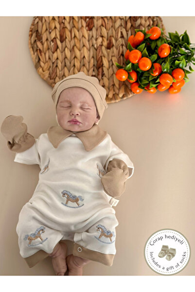 Mama Miel Baby طقم رومبير صيفي مطرز على شكل حصان هزاز لحديثي الولادة |   إصدا...