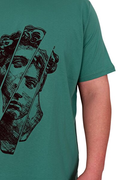 ModeXL Mode XL Ανδρικό T-Shirt με λαιμόκοψη Σταύλος U25004 Çağla