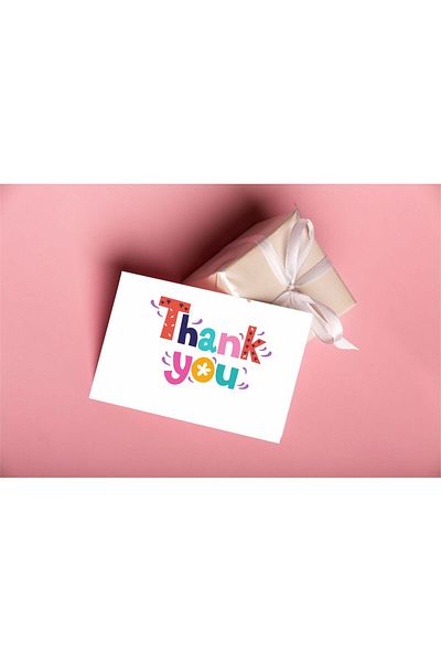 43 cici süsler organizasyon Thank You Written Thank You & Greeting Card - 5cm X 8 cm - 50 Pieces