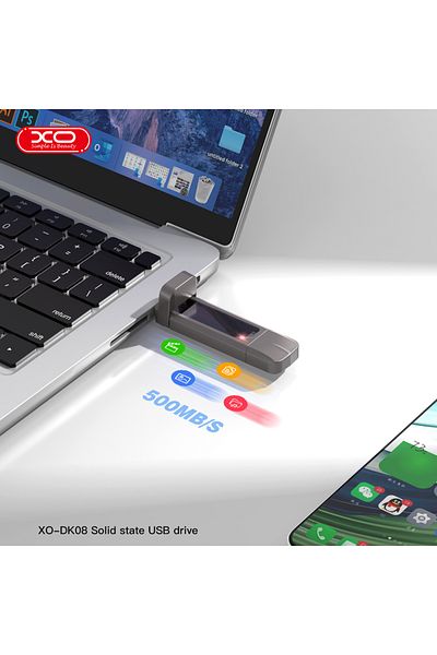 Xo Dk08 Ssd Flash Memory,Usb 3.2,Type-C,500Mb/S,450Mb/S Write Speed,Shockproof, Anti Magnetic