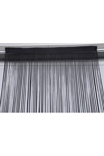 AKÇA TEKSTİL Plain String Curtain 0.80 mm Anthracite Color 100 cm Width 280 cm Length Ready Made Flat Thick Strip String Curtain