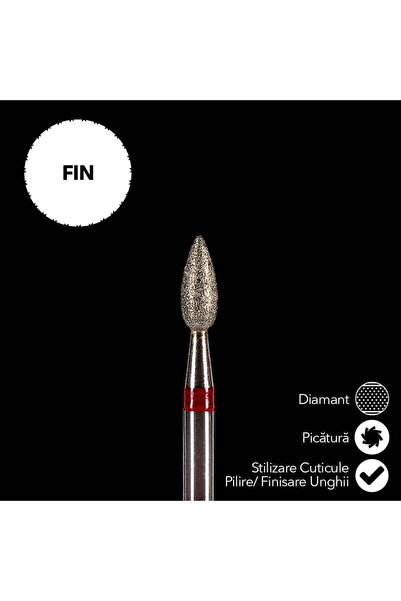 LUXORISE Pilă diamantată pentru cuticule conică, fină #216