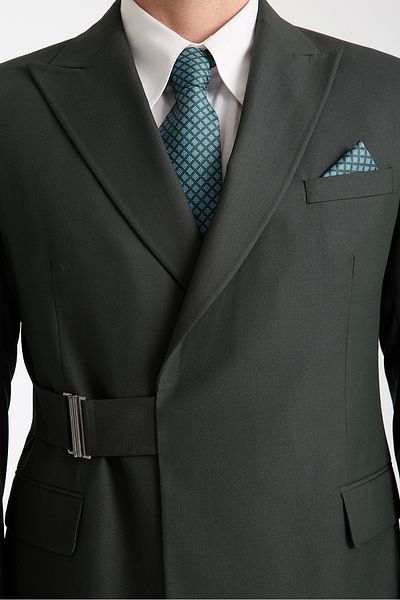 Ted Davıd Half Belt Double Breasted Closure Suit