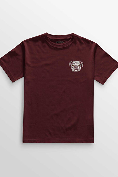 Kretas Unisex bordo crvena T-shirt boksačka minimalna prednja Štampano majica...