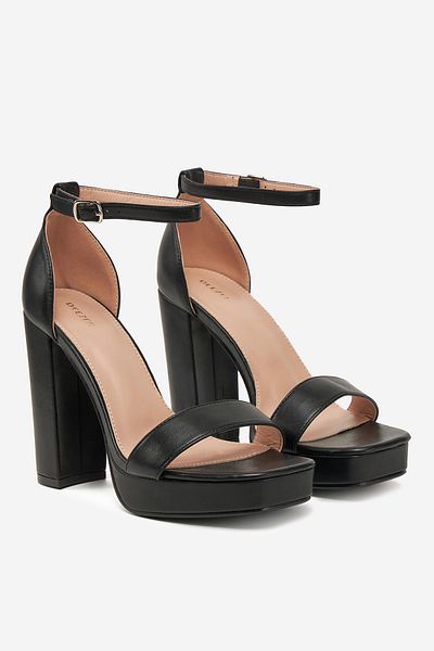 DeeZee Women's low sandals black high heel platform 38