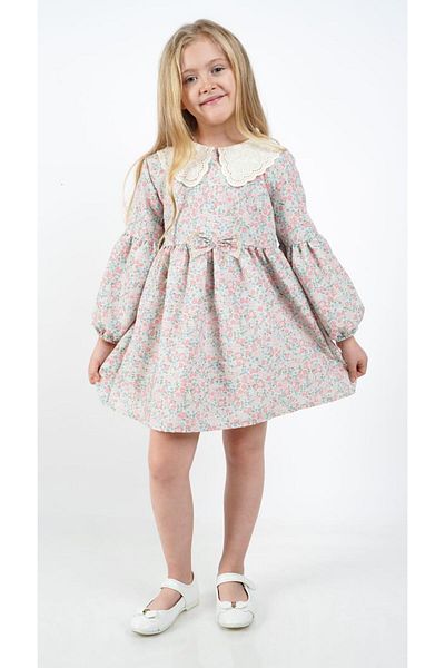Çocuksan Baby&Kids Wear Φόρεμα για κορίτσια - Μακρυμάνικο, βολάν, Vintage σχέδιο, casual και γιορτινό φόρεμα