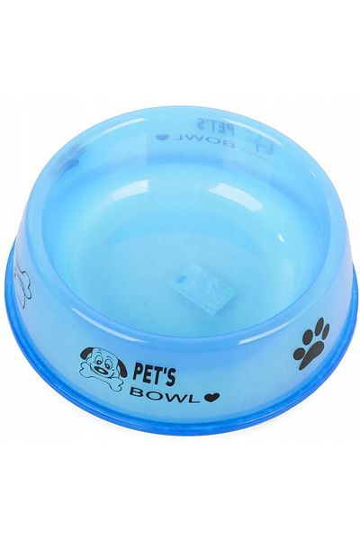 OEM Bol Transparent Pentru Caini Si Pisici, 300 Ml, Plastic, Albastru