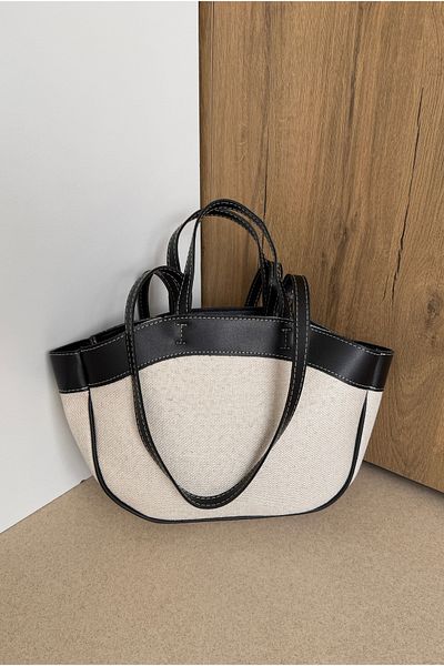 Mupa Shoes Geantă de damă cu curea dublă LINEN BLACK