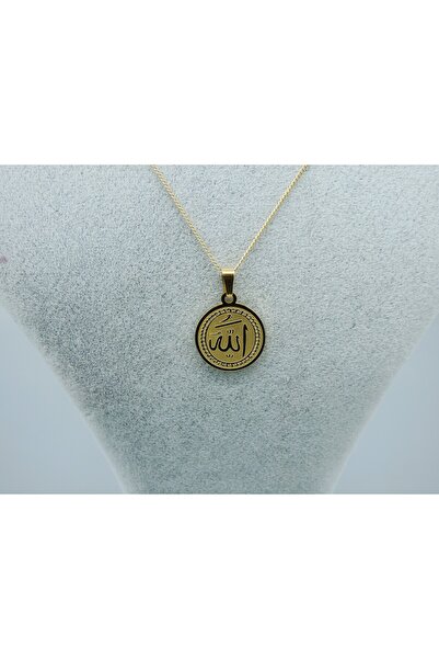 velissa قلادة من الفولاذ مكتوبة بحروف الله باللون الذهبي