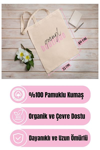 qoeuyl boutique Geantă bej din pânză brută 100% bumbac imprimată cu mărgele de ochi rău