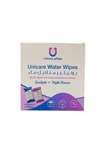 UniCare Original Baby Wet Wipes 99.9% Water Based Unscented For Sensitive Skin, 300 Count - 10 Packs