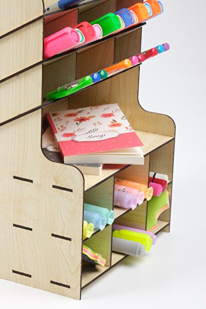 kutuTR 9 9 Compartment Desktop Pen Holder Organizer Disassembled