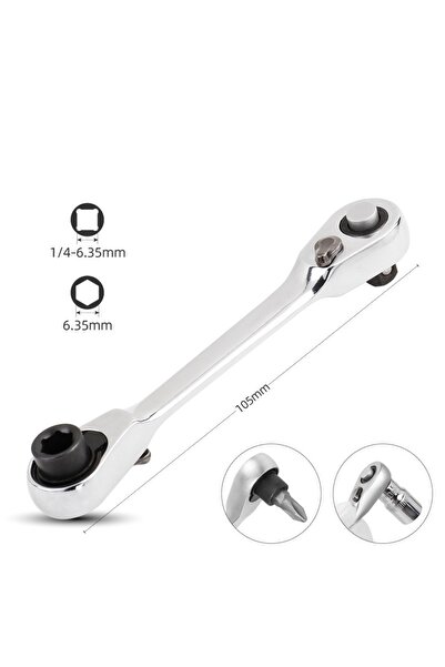 Choice1 مفتاح ربط مزدوج الرأس صغير الحجم بسقاطة، قطعة واحدة، مقبس محرك 1/4 بو...