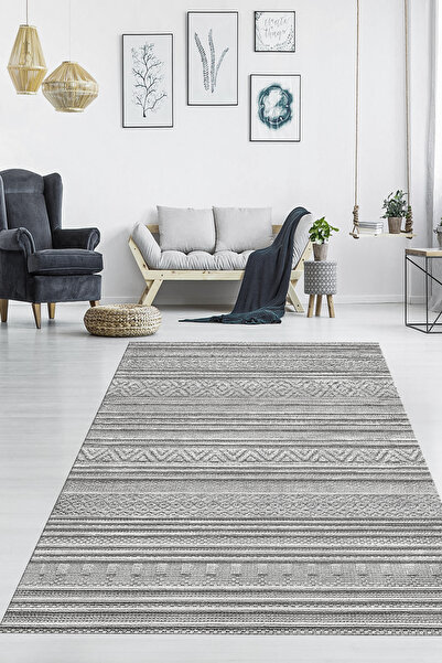 Dally Home DİJİTAL BASKILI DEKORATİF Makinede Yıkanabilir Kaymaz Taban Leke T...