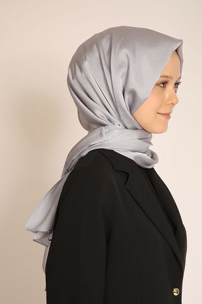 Dia Vela Akel Plain Aura Light Gray Shawl