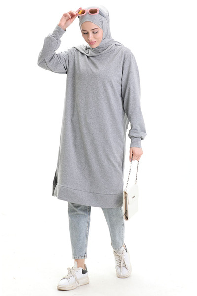 sefamerve Armalı Tunik 0012-17 Gri