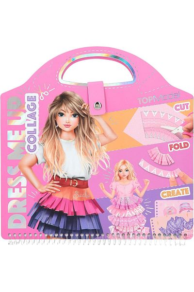STOREMAX jvnnastore Dress Me Up Collage Book Top Model، على شكل حقيبة، مع ملصقات وأوراق ملونة