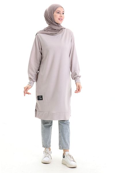sefamerve Coat of Arms Tunic 0012-20 Light Beige
