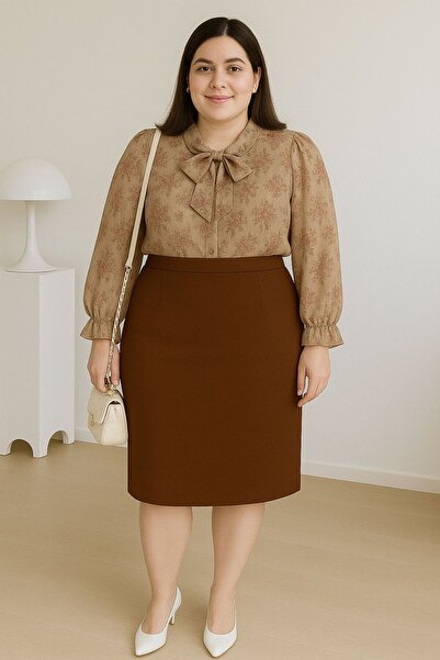 CNG MODA Office Chic Plus Size Pencil Skirt