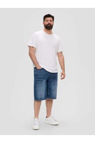 s.Oliver Casby men's big size jeans shorts with Relaxed fit cut, Blue