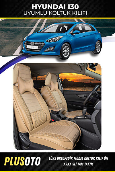 PlusOto Hyundai İ30 Compatible Plus Lux Series Beige Car Seat Cover Set of 5 ...