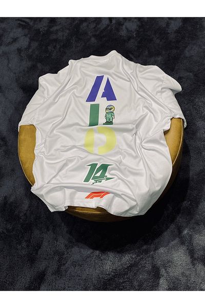 Spark Collection Λευκό μπλουζάκι από 100% βαμβάκι Fernando Alonso F1 Relax Mold Crew Neck