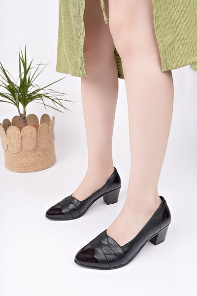Diego Carlotti Genuine Leather Women's Daily Classic Heeled Shoes Dd0187