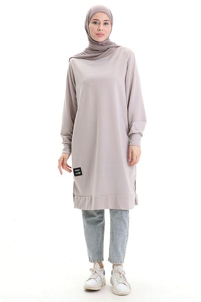 sefamerve Coat of Arms Tunic 0012-20 Light Beige