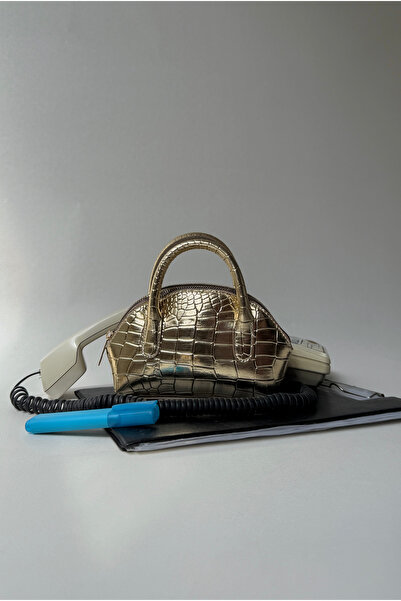 Mupa Shoes Women's Hand and Shoulder Bag Gold Croco