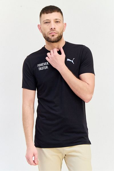 Puma Men Sportswear Fit Short Sleeve Outdoor T Shirt, Black