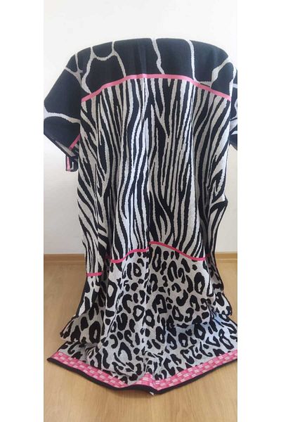 Özdilek Black White Velvet Beach Towel 80X160 cm