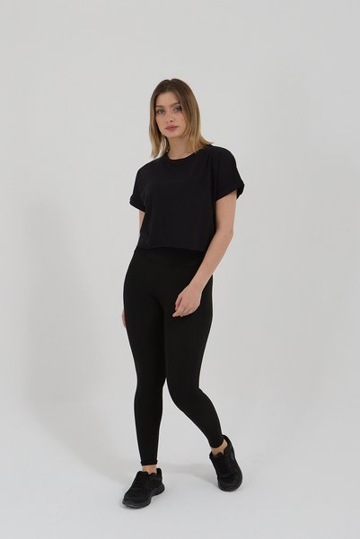 ROVİ SİYAH KADIN PENYE CROP