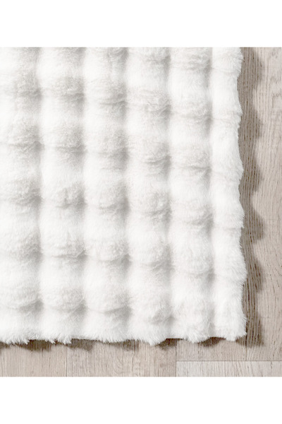 ALgorand Home Λευκό μαλακό αντιολισθητικό χαλάκι με ειδική βάση από βελούδινο χαλί