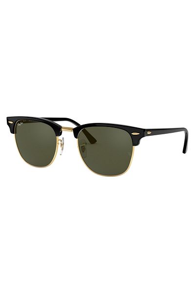 Ray-Ban Ochelari de soare pentru bărbați Clubmaster Rb3016 W0365, negri, dreptunghiulari, 51 mm