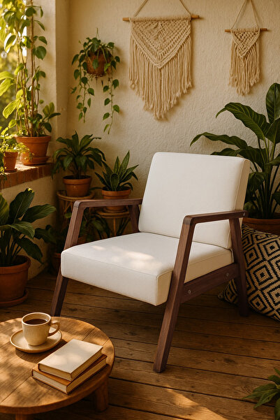 Zem Pavia Berjer Ceviz Ahşap, Kırık Beyaz