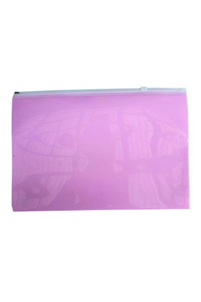 Glanart Zipper Plastic A4 Size Homework File 1 Unit (23X33 cm) Lilac