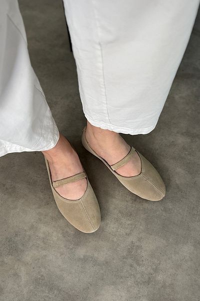 SHOEBELLAS Γυναικείες μπαλαρίνες Fersa Beige από γνήσιο δέρμα με μονό σωλήνωση