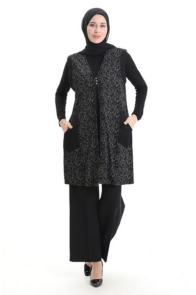 sefamerve سترة جاكار بأزرار 994727B-01 أسود