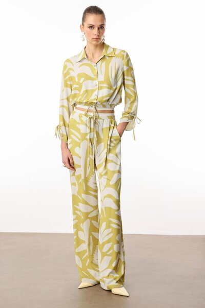 Moda İlgi Modailgi Beli Lastikli Şerit Detaylı Bağlamalı Bol Pantolon - 10065...