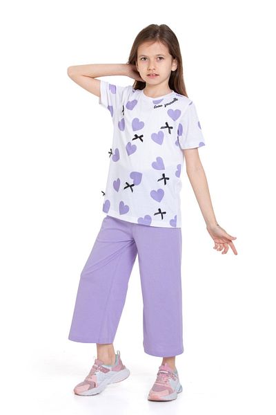 CiciTime Çocuk Modası Girl's Small Bow Summer Short Sleeve Set