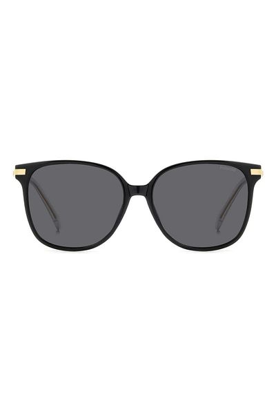 Polaroid Ochelari de soare pentru femei Pld 4170/g/s/x 2f7/m9, negri, fluture, 56 mm