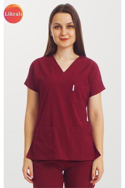 Simirna Üniforma Premium Fabric Lycra Surgical Doctor Nurse Scrubs Single Top Uniform