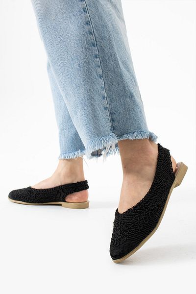 Slipcat Thin Heel Thread Knitted Embroidered Women's Sandals