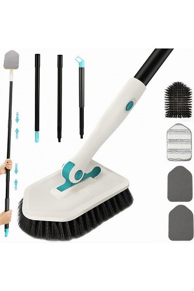 varioshop VarioShop® 3in1 Multifunctional Brush Set, Multiple Uses, Ergonomic Handle, 2x Cleaning Cloths