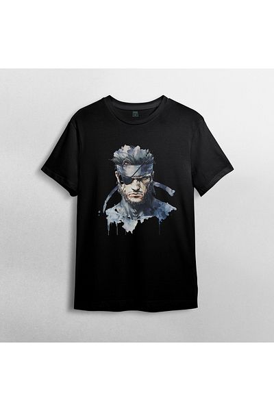 Pixxa Metal Gear Solid - Solid Snake Unisex 100% Cotton Crew Neck T-Shirt Model 1