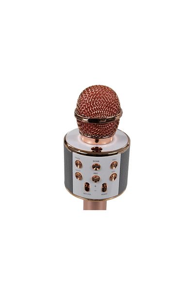 MACVI Microfon Karaoke cu Bluetooth Macvi® si Boxa Incorporata, Roz deschis
